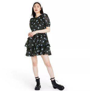 Sandy Liang for Target Floral Print Short Sleeve Tiered Dress